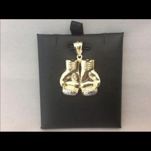 10k Gold boxer gloves pendant